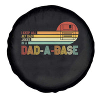 Funny Dad Jokes In A Dad-a-base Spare Tire Cover Retro Vintage Fathers Day