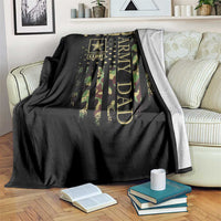 Proud Army Dad Throw Blanket Military Father US Army Camo Flag