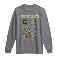 Proud Army Dad Long Sleeve Shirt Military Father US Army Camo Flag