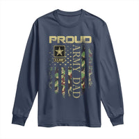 Proud Army Dad Long Sleeve Shirt Military Father US Army Camo Flag