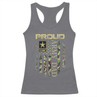 Proud Army Dad Racerback Tank Top Military Father US Army Camo Flag