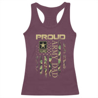 Proud Army Dad Racerback Tank Top Military Father US Army Camo Flag