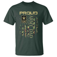 Proud Army Dad T Shirt Military Father US Army Camo Flag