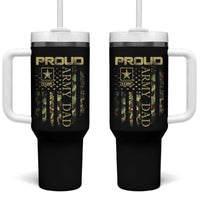 Proud Army Dad Tumbler With Handle Military Father US Army Camo Flag