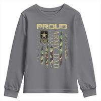 Proud Army Dad Youth Sweatshirt Military Father US Army Camo Flag