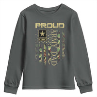 Proud Army Dad Youth Sweatshirt Military Father US Army Camo Flag
