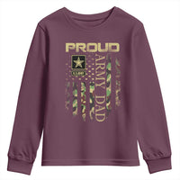 Proud Army Dad Youth Sweatshirt Military Father US Army Camo Flag