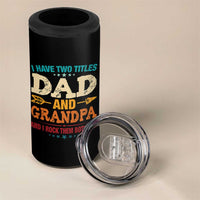 I Have Two Titles Dad And Grandpa 4 in 1 Can Cooler Tumbler Retro Father's Day Grandpa Gift