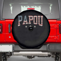 Papou Spare Tire Cover New Grandpa Father’s Day USA Flag Patriotic