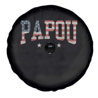 Papou Spare Tire Cover New Grandpa Father’s Day USA Flag Patriotic