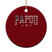 Papou Ceramic Ornament New Grandpa Father’s Day USA Flag Patriotic - Wonder Print Shop
