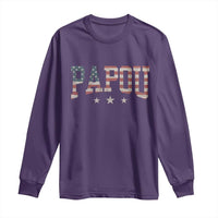 Papou Long Sleeve Shirt New Grandpa Father’s Day USA Flag Patriotic