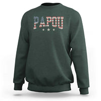 Papou Sweatshirt New Grandpa Father’s Day USA Flag Patriotic