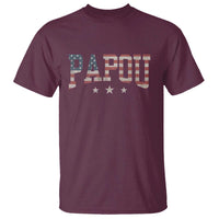 Papou T Shirt New Grandpa Father’s Day USA Flag Patriotic