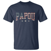 Papou T Shirt New Grandpa Father’s Day USA Flag Patriotic