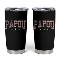 Papou Tumbler Cup New Grandpa Father’s Day USA Flag Patriotic