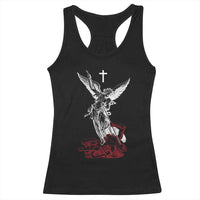 Saint Michael The Archangel Defeating Satan Racerback Tank Top