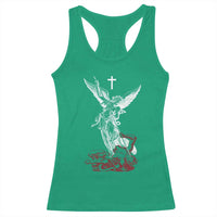Saint Michael The Archangel Defeating Satan Racerback Tank Top