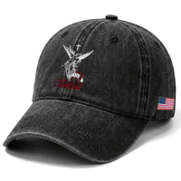 Saint Michael The Archangel Defeating Satan Washed Cotton Baseball Cap