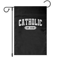 Catholic Since 33 AD Garden Flag Vintage Varsity Crucifix Jesus Eucharist Christianity
