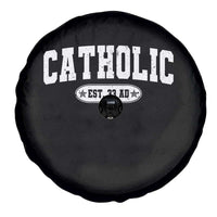 Catholic Since 33 AD Spare Tire Cover Vintage Varsity Crucifix Jesus Eucharist Christianity