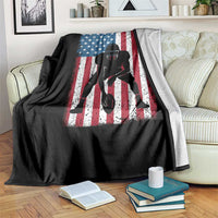American Flag Football Throw Blanket Cool Distressed Vintage Patriotic Football Player - Wonder Print Shop