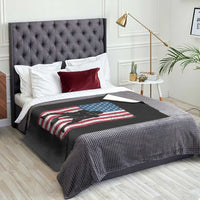 American Flag Football Throw Blanket Cool Distressed Vintage Patriotic Football Player - Wonder Print Shop