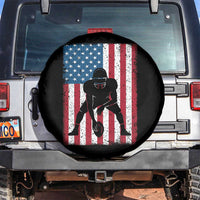 American Flag Football Spare Tire Cover Cool Distressed Vintage Patriotic Football Player - Wonder Print Shop