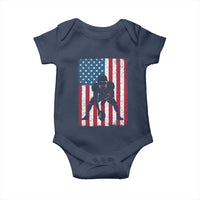 American Flag Football Baby Onesie Cool Distressed Vintage Patriotic Football Player - Wonder Print Shop