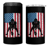 American Flag Football 4 in 1 Can Cooler Tumbler Cool Distressed Vintage Patriotic Football Player - Wonder Print Shop