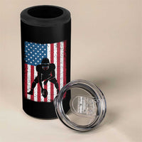 American Flag Football 4 in 1 Can Cooler Tumbler Cool Distressed Vintage Patriotic Football Player - Wonder Print Shop