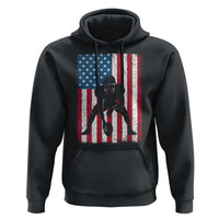 American Flag Football Hoodie Cool Distressed Vintage Patriotic Football Player - Wonder Print Shop
