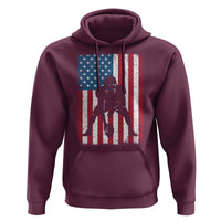American Flag Football Hoodie Cool Distressed Vintage Patriotic Football Player - Wonder Print Shop