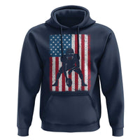 American Flag Football Hoodie Cool Distressed Vintage Patriotic Football Player - Wonder Print Shop