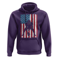 American Flag Football Hoodie Cool Distressed Vintage Patriotic Football Player - Wonder Print Shop