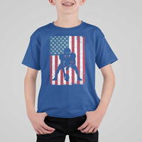 American Flag Football T Shirt For Kid Cool Distressed Vintage Patriotic Football Player - Wonder Print Shop