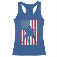 American Flag Football Racerback Tank Top Cool Distressed Vintage Patriotic Football Player - Wonder Print Shop