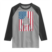 American Flag Football Raglan Shirt Cool Distressed Vintage Patriotic Football Player - Wonder Print Shop