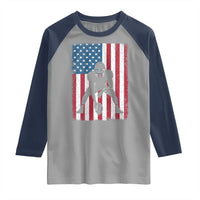 American Flag Football Raglan Shirt Cool Distressed Vintage Patriotic Football Player - Wonder Print Shop