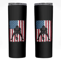 American Flag Football Skinny Tumbler Cool Distressed Vintage Patriotic Football Player - Wonder Print Shop