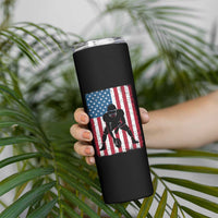 American Flag Football Skinny Tumbler Cool Distressed Vintage Patriotic Football Player - Wonder Print Shop