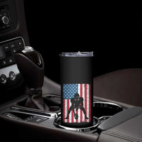 American Flag Football Skinny Tumbler Cool Distressed Vintage Patriotic Football Player - Wonder Print Shop