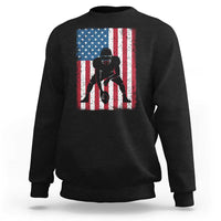 American Flag Football Sweatshirt Cool Distressed Vintage Patriotic Football Player - Wonder Print Shop