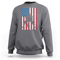American Flag Football Sweatshirt Cool Distressed Vintage Patriotic Football Player - Wonder Print Shop