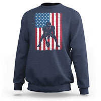 American Flag Football Sweatshirt Cool Distressed Vintage Patriotic Football Player - Wonder Print Shop