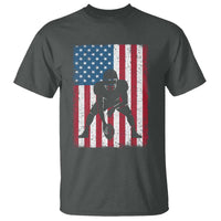 American Flag Football T Shirt Cool Distressed Vintage Patriotic Football Player - Wonder Print Shop