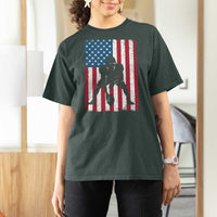 American Flag Football T Shirt For Women Cool Distressed Vintage Patriotic Football Player - Wonder Print Shop