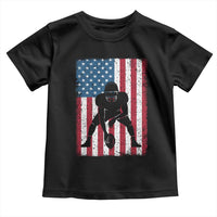American Flag Football Toddler T Shirt Cool Distressed Vintage Patriotic Football Player - Wonder Print Shop