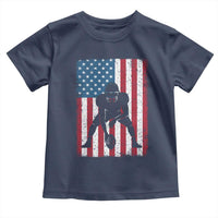 American Flag Football Toddler T Shirt Cool Distressed Vintage Patriotic Football Player - Wonder Print Shop