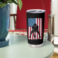American Flag Football Tumbler Cup Cool Distressed Vintage Patriotic Football Player - Wonder Print Shop